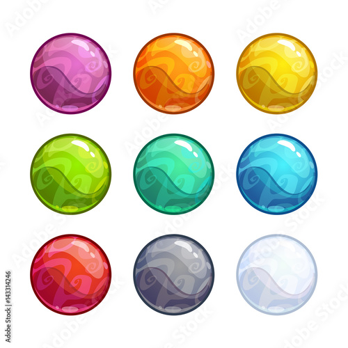 Colorful bright bubbles set.