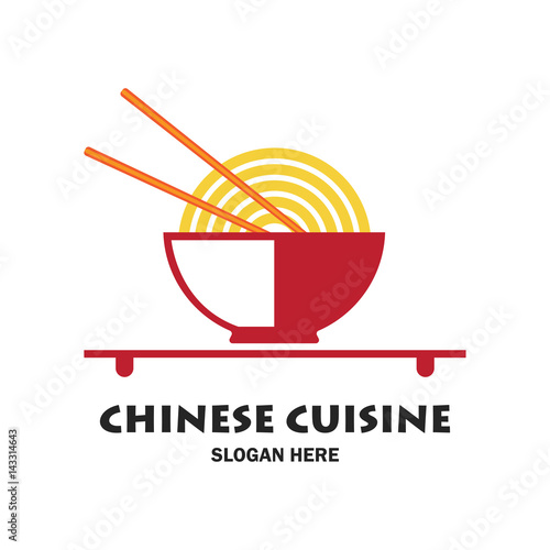 chinese restaurant / chinese food logo with text space for your slogan / tagline, vector illustration