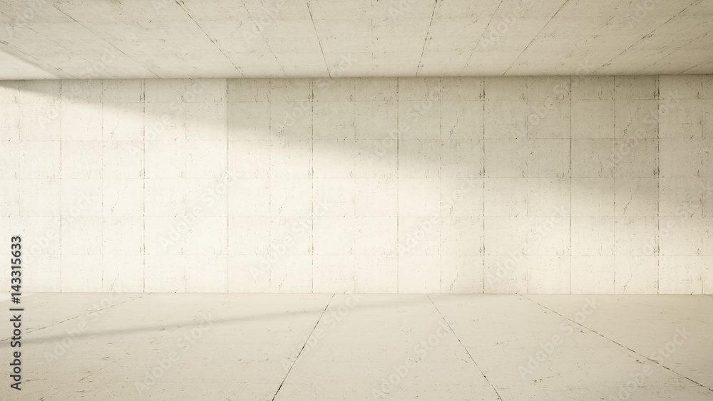 Empty interior. Concrete frontal 3d render