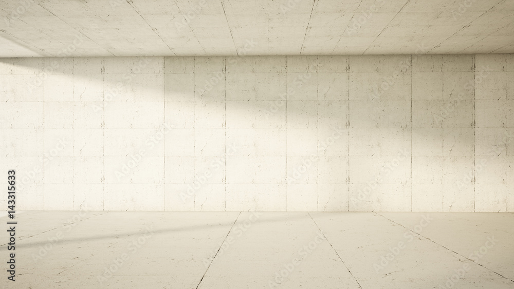 Fototapeta premium Empty interior. Concrete frontal 3d render