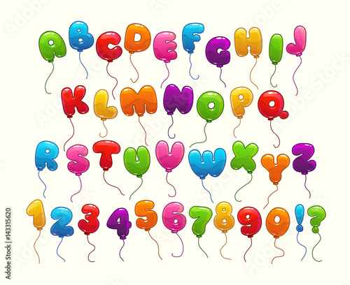 Funny balloon alphabet.