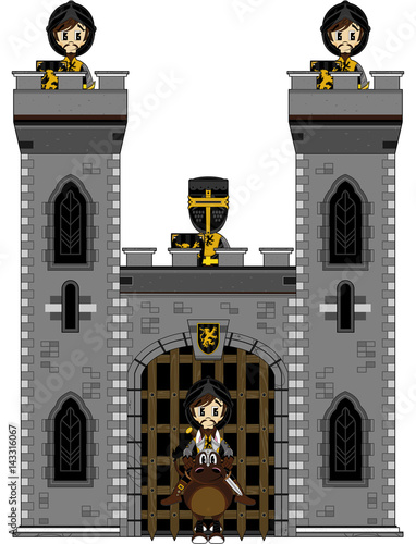 Cartoon Medieval Knights and Castle photo