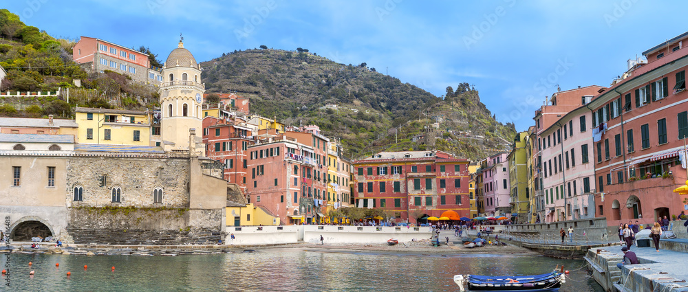 Vernazza, Liguria (Italy) panorama. Color image