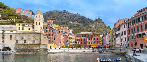 Vernazza, Liguria (Italy) panorama. Color image