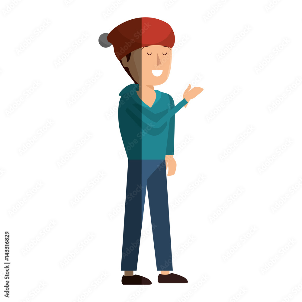 young man avatar character vector illustration design