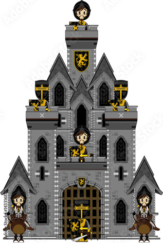 Cartoon Medieval Knights and Castle photo