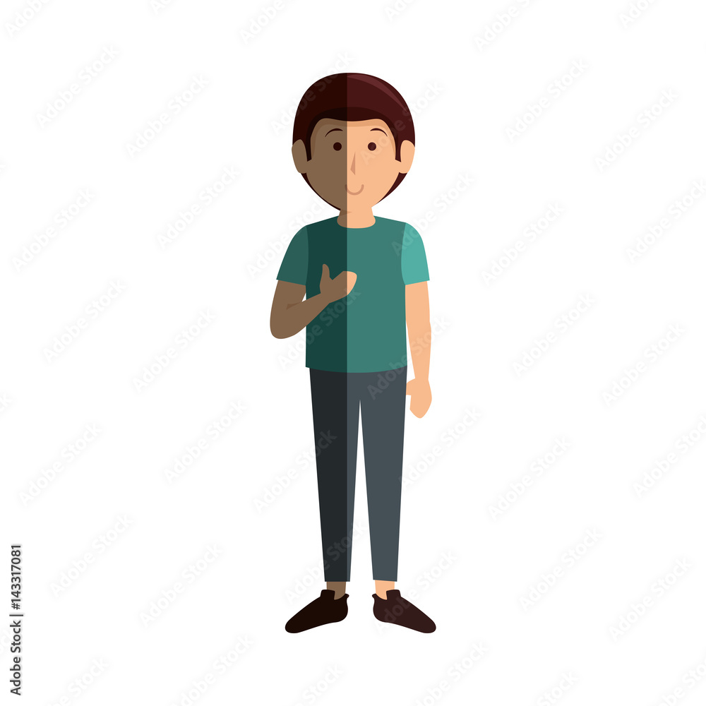 young man avatar character vector illustration design