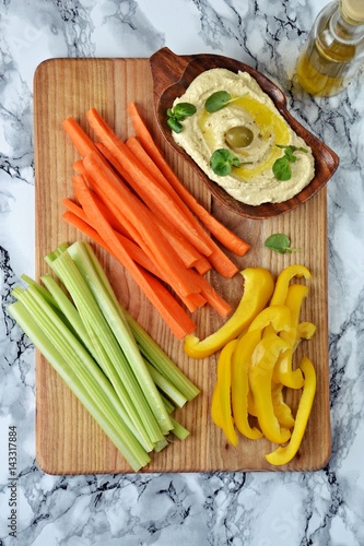 Hummus with vegetables. Healthy food 