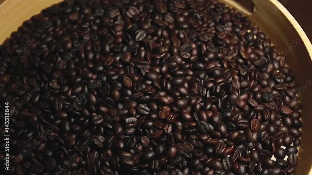 coffee beans rotate top view coffee beans rotate top view
