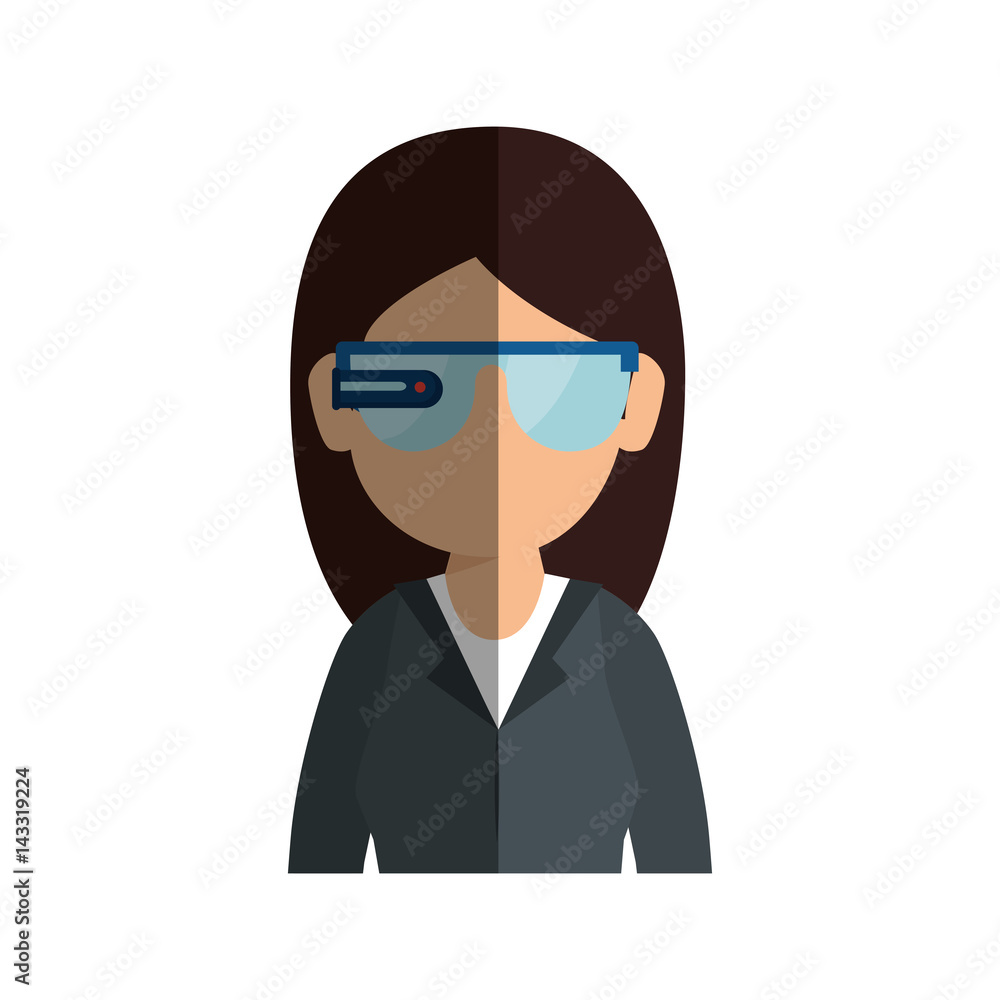 gamer with virtual reality glasses vector illustration design