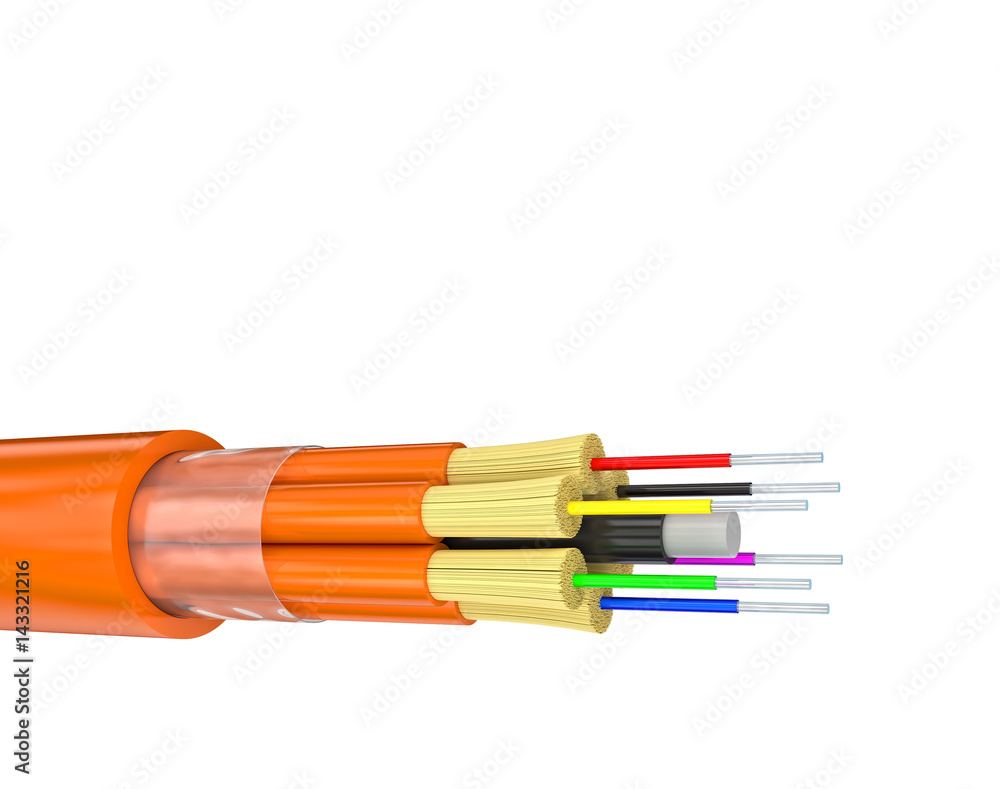 Fototapeta premium fiber optics on white
