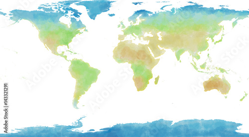 Cartina mondo  disegnata illustrata pennellate  cartina geografica  fisica 