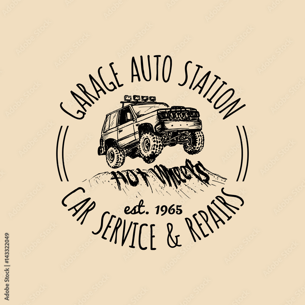 Hand Draw Auto Repair Logo PNG Images