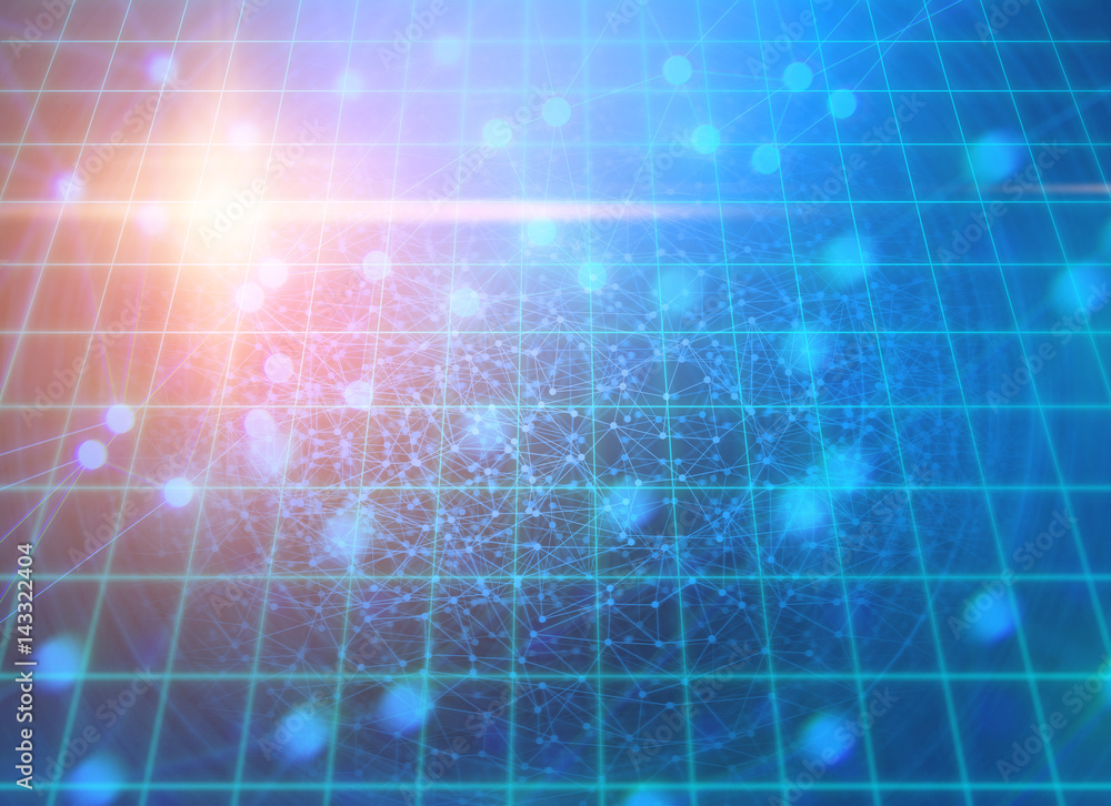 grid of network blue with flare grid of network blue with flare