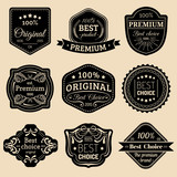 Premium logos set. Best choice emblems. Quality badges. Used for advertising, branding etc.