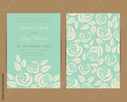 Wedding invitation and save the date cards