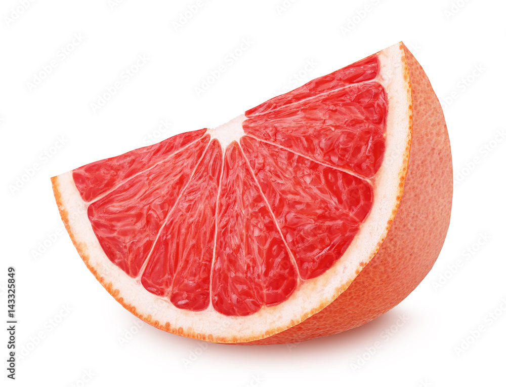 Slice of red grapefruit isolated on white Slice of red grapefruit isolated on white