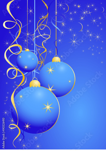 Christmas illustration for design in blue color
