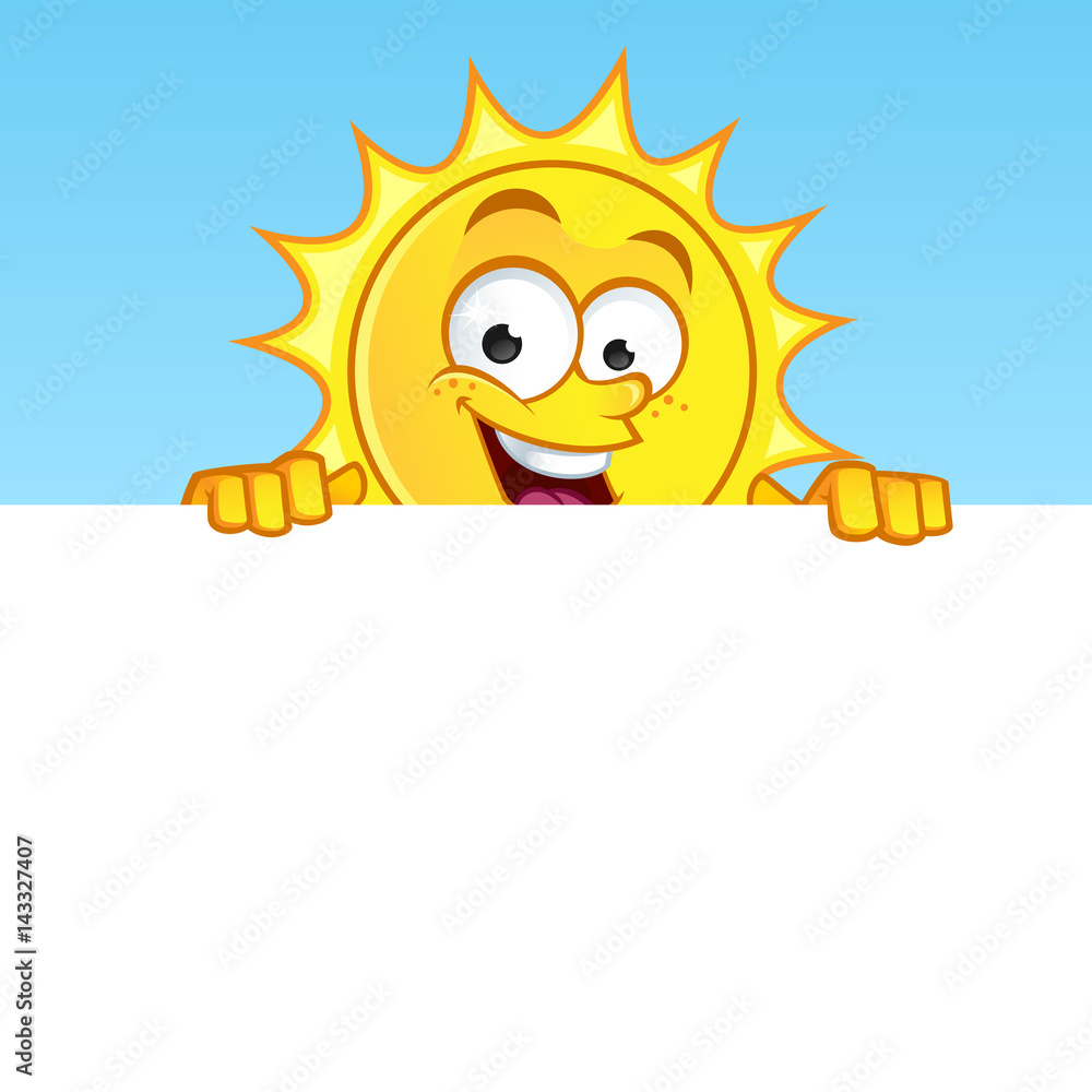 Naklejka premium Funny drawing of a sun, vector illustrations