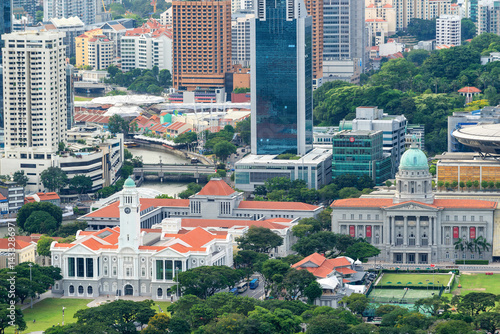 Photography Aerial view of Formerly the Supreme Court Building in Singapore