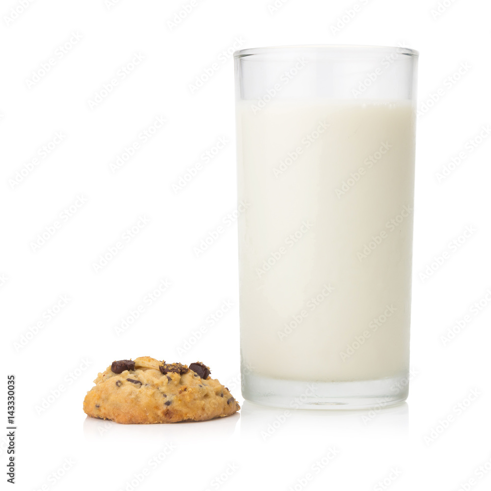 milk and cookie isolated on white background milk and cookie isolated on white background