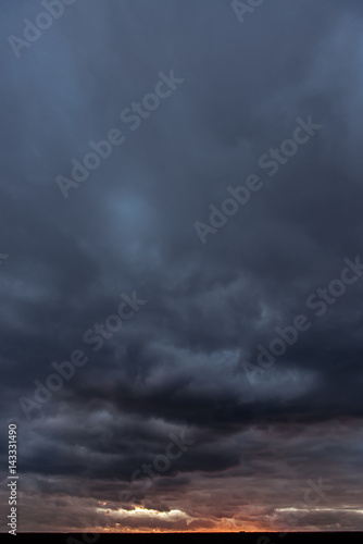 Sunset with dramatic cloudy sky