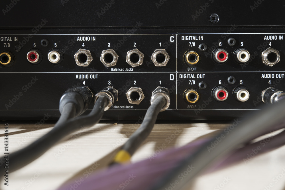 sound and free wires and jacks in the sound panel sound and free wires and jacks in the sound panel