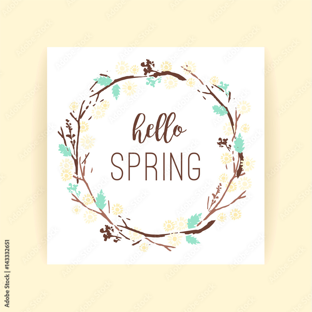 Spring frame of branches and leaves. Spring frame of branches and leaves.
