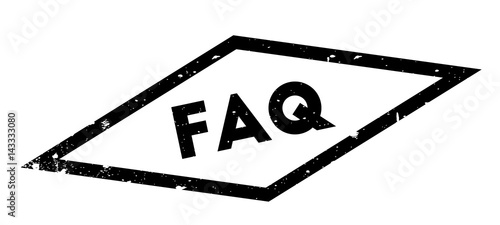 FAQ rubber stamp. Grunge design with dust scratches. Effects can be easily removed for a clean, crisp look. Color is easily changed.