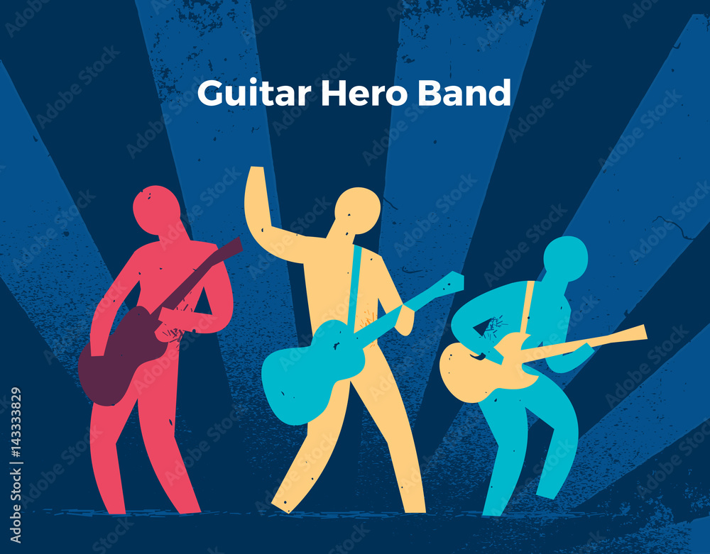 Naklejka premium Band di chitarristi