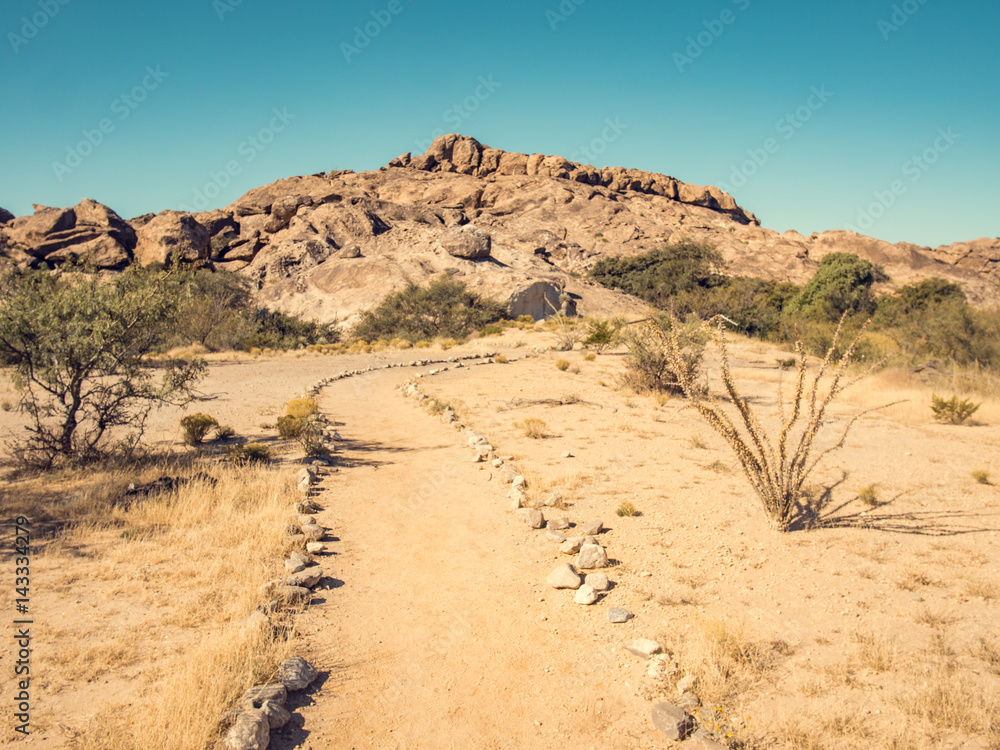 Path in the desert, Hueco Tanks, USA