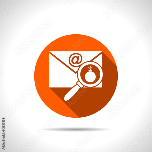 mail bomb flat icon. explosive device in the envelope vector illustration