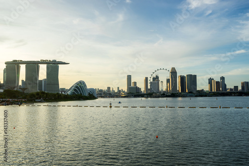 Aerial view of Singapore city skyline