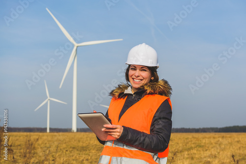 Young pretty woman engineer