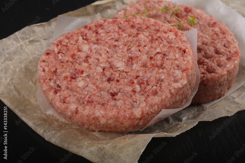 Raw pork cutlets Raw pork cutlets