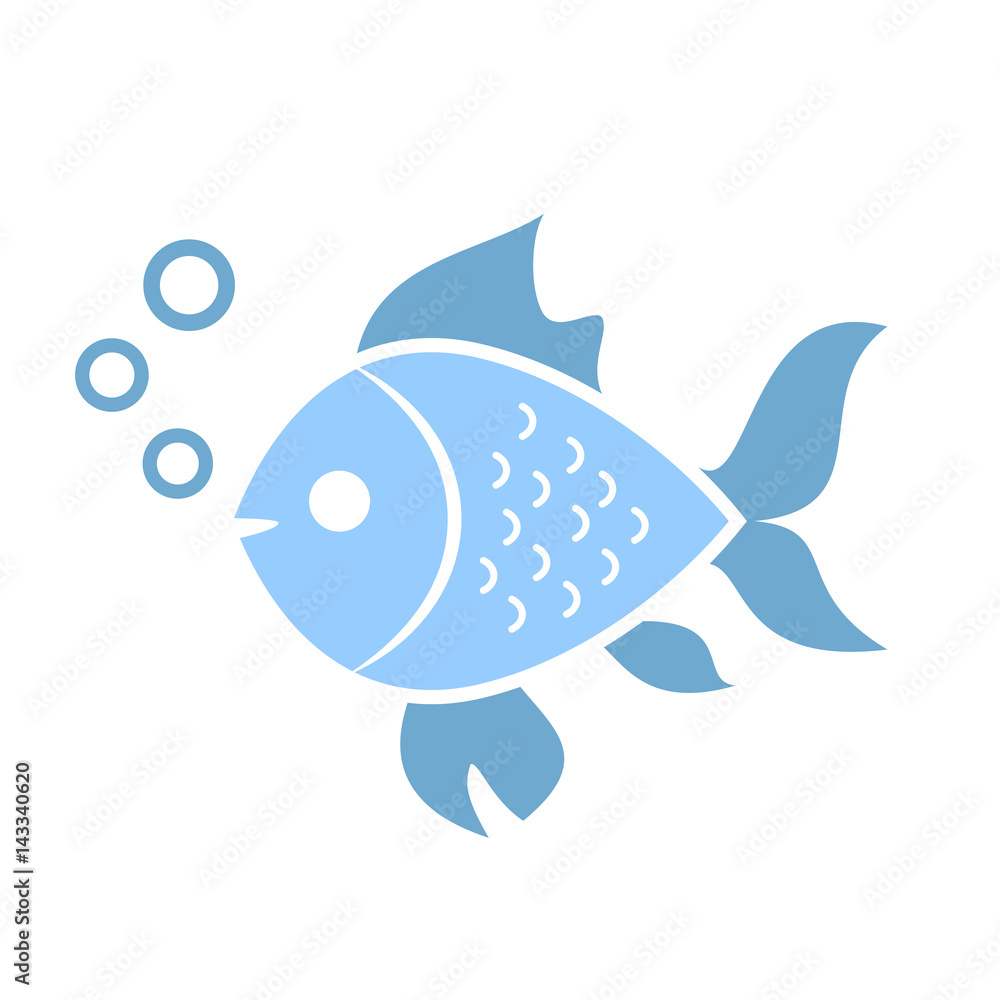 Obraz premium Aquatic fish vector icon