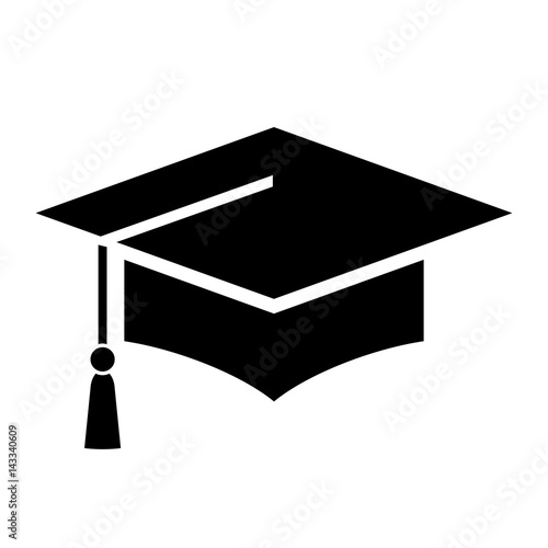 Graduation square cap vector icon