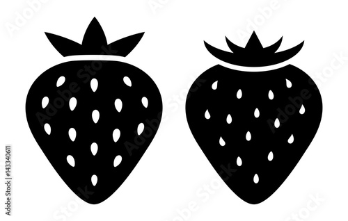 Strawberry silhouette vector icon