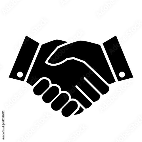 Hand shake business vector icon