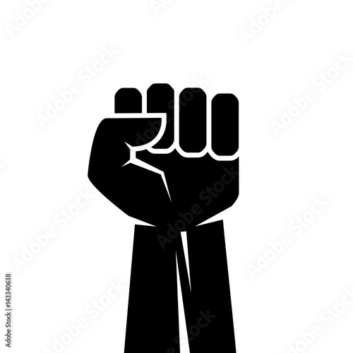 Men's fist hand silhouette icon, riot concept