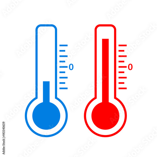 Cold and hot temperature vector icon