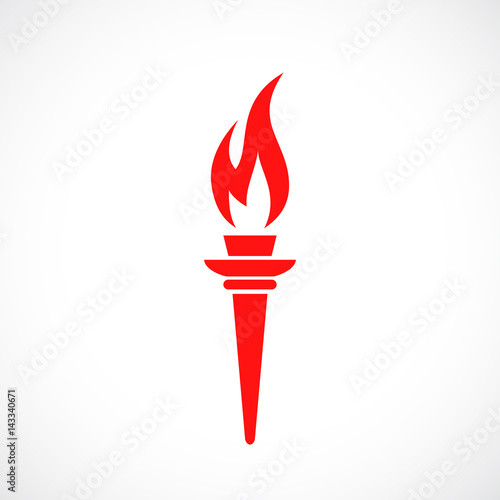 Red torch vector icon
