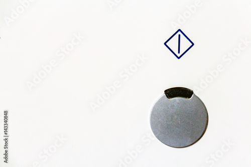 Power button close up photo