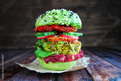 Fresh Avocado burger with quinoa