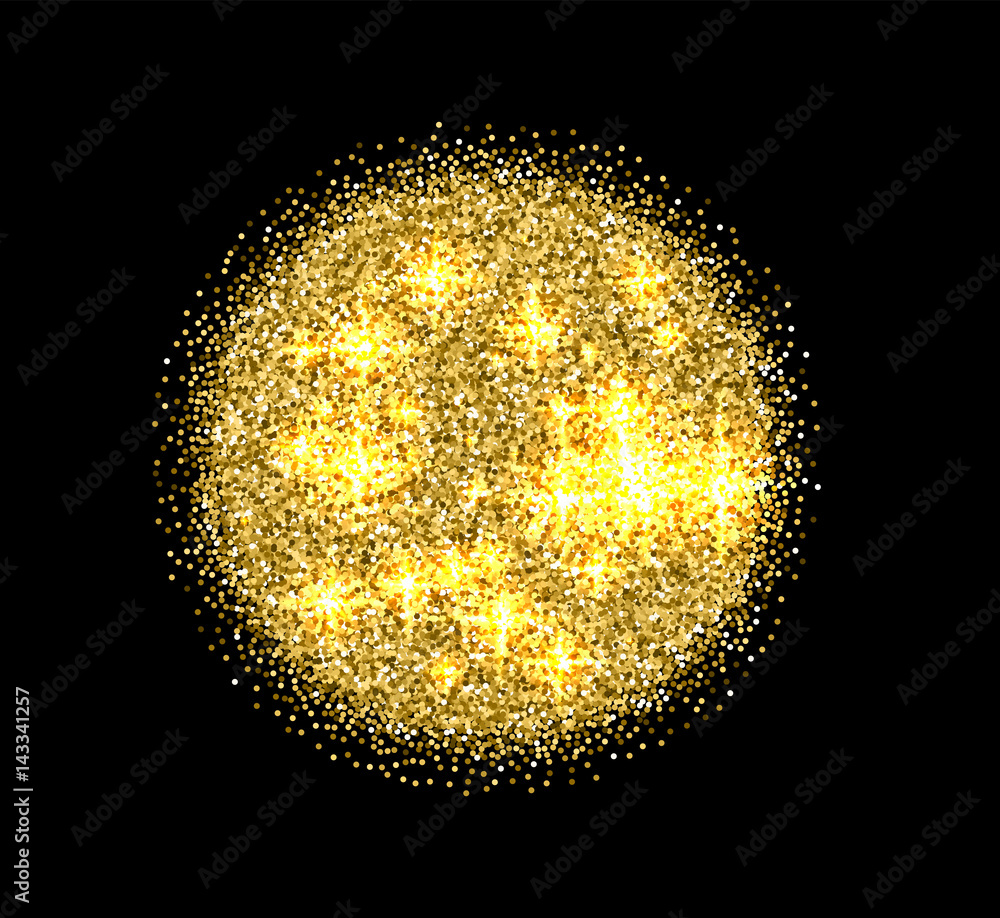 Sparkling Gold Disco Ball Isolated Stock Illustration - Download