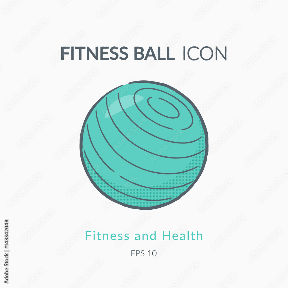 Fitness ball icon isolated on white. Fitness ball icon isolated on white.