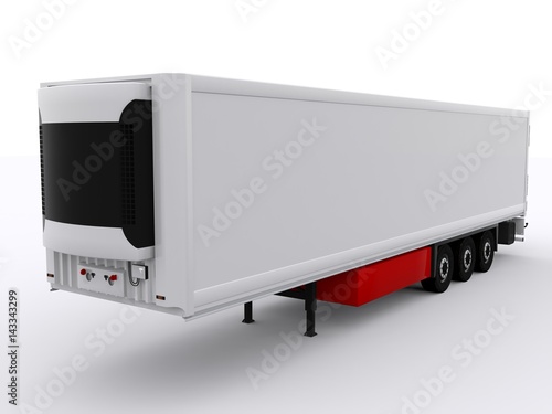 Billede på lærred White Reefer Trailer isolated