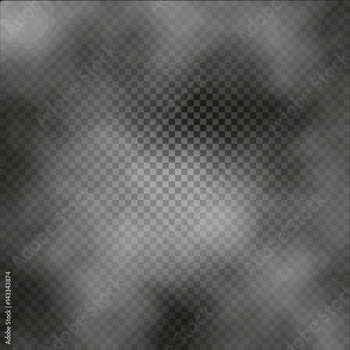 Fog or smoke isolated transparent special effect on dark checkered background misty backdrop vector illustration
