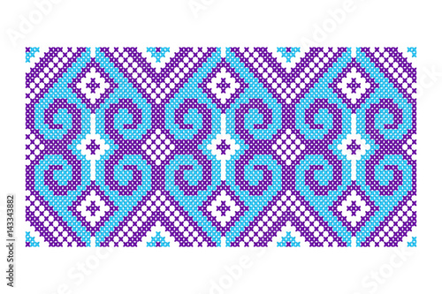 Ethnic ornament. Pattern for traditional embroidery cross or  bead weaving