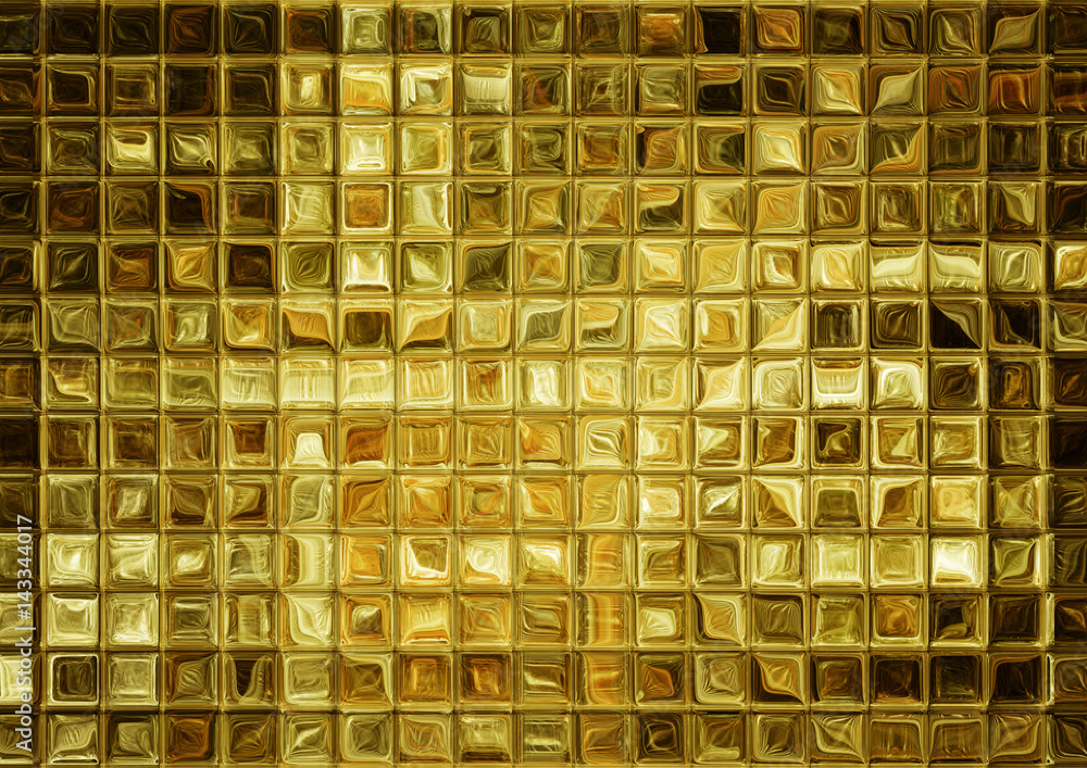 Gold mosaic, abstract gold tile background ilustración de Stock | Adobe